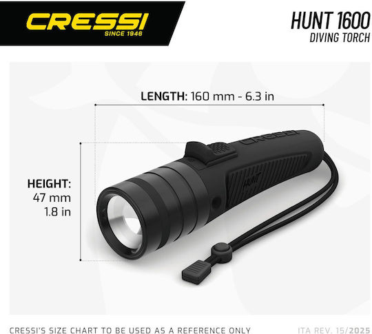 CressiSub Diving Safety Light LED with Brightness 1600lm Camouflage