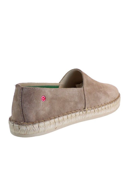 Leder Herren Espadrilles in Beige Farbe
