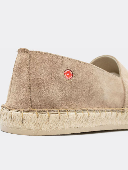 Leder Herren Espadrilles in Beige Farbe