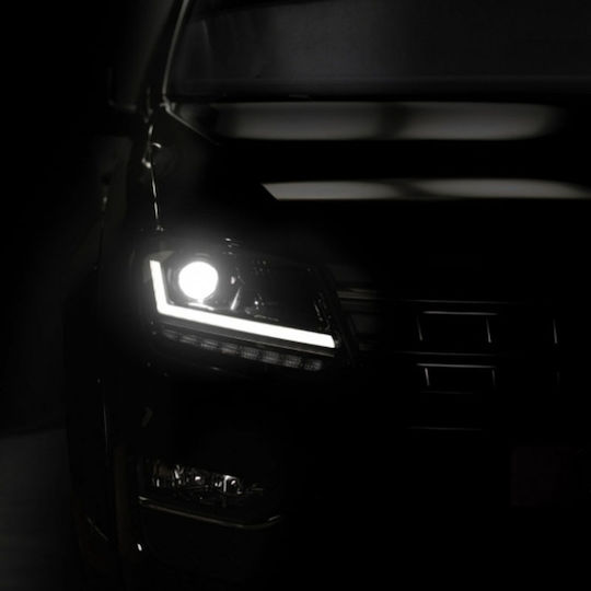 Μπροστινά Φανάρια Set Vw Amarok 2010+ Drl Full Led Halogen Version Μαύρα Ledhl107-bk Rhd Δεξιοτίμονα Osram Ledriving