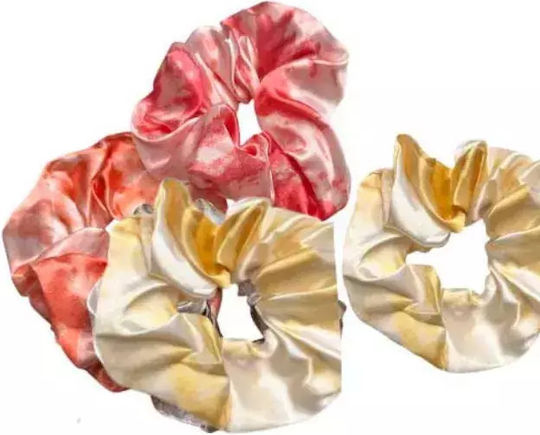 Set aus 4 Satin-Haargummis Gelb Fuchsia Orange Bode 47280