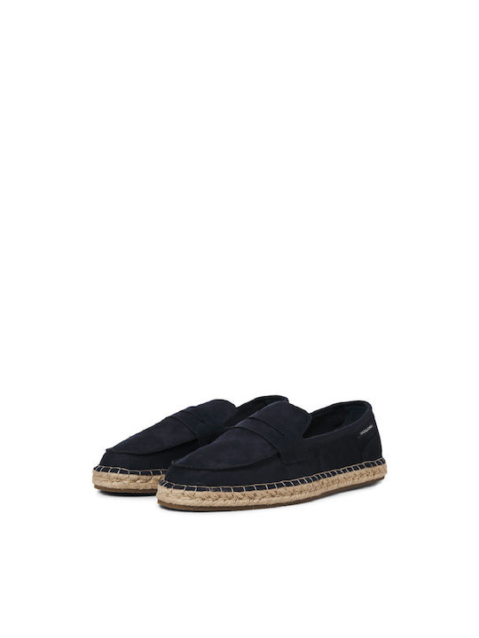Suede Men's Espadrilles in Blue Color