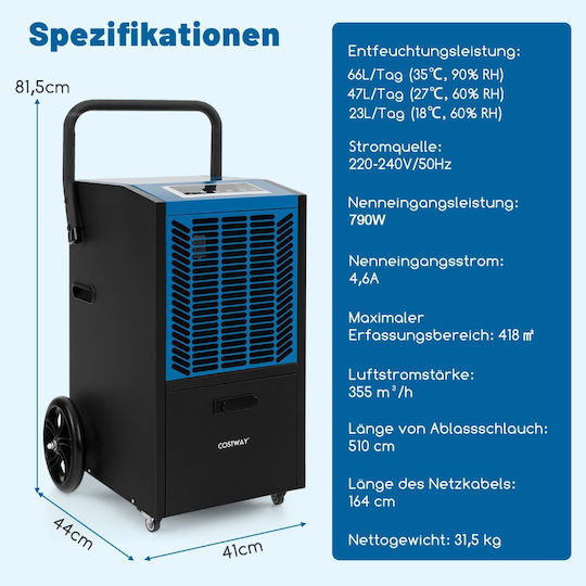 Costway Dezumidificator Electric Industrial 790W