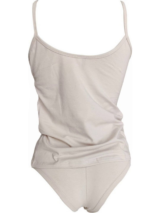 Magic Σετ Εσωρούχων Φανελάκι με Slip Beige