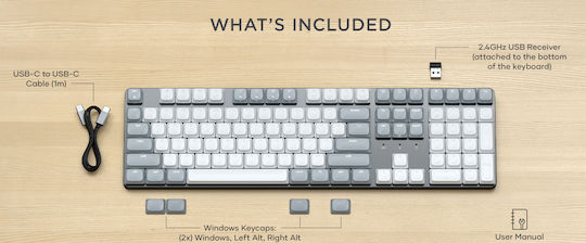 Satechi Slim SM3 Wireless Gaming Mechanical Keyboard with Illuminated keys (English US) Gray