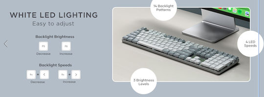 Satechi Slim SM3 Wireless Gaming Mechanical Keyboard with Illuminated keys (English US) Gray