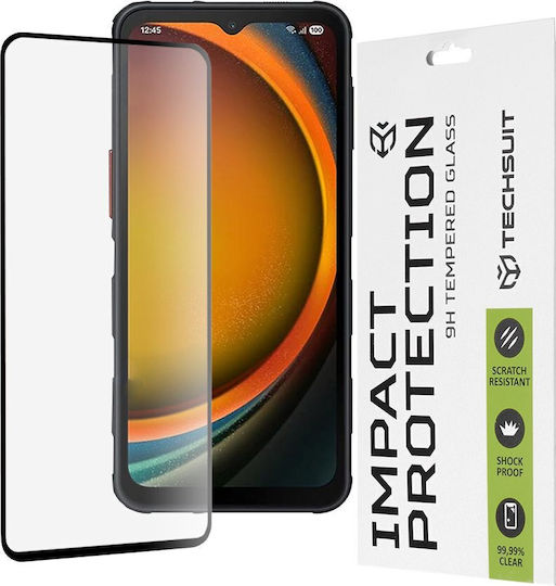 Techsuit 0.33mm Vollkleber Vollflächig gehärtetes Glas Schwarz (Galaxy XCover7)