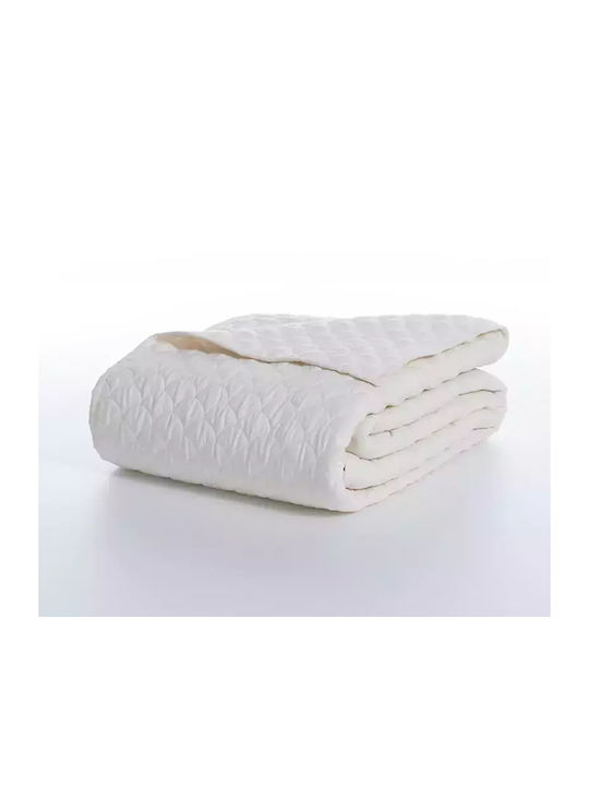 Nef-Nef Homeware Scofield Κουβερλί Ημίδιπλο Microfiber Ecru 180x240cm
