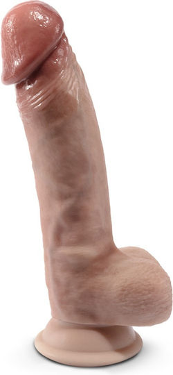 SilexD Glass Dildo with Balls and Suction Cup Flesh 18cm