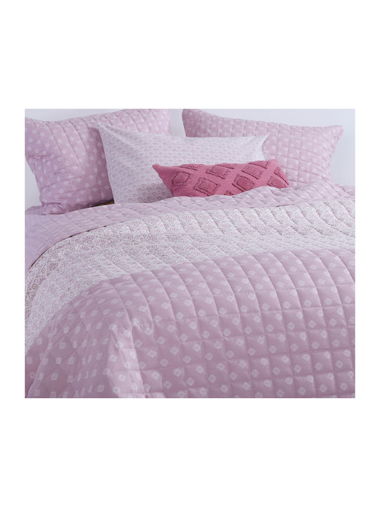 Nef-Nef Homeware Keylan Coverlet Queen Size Microfiber Mauve 230x240cm