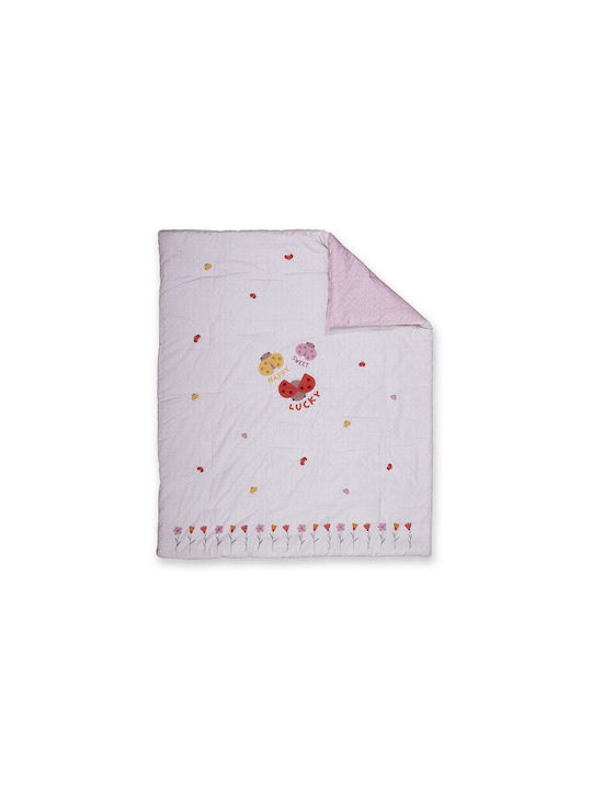 Nef-Nef Homeware Cotton Baby Quilt Lady Bug 110x140cm Ecru