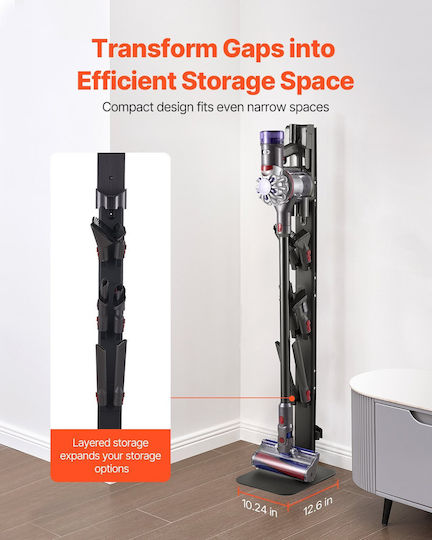 Βάση Σκούπας Vevor Σταθερή Βάση Αποθήκευσης Dyson Multi-models Μαύρη