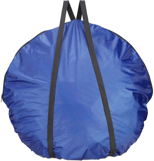 Relaxdays Cort De Camping Pop Up Albastru 3 Anotimpuri Pentru 2 Persoane 135x200x135cm