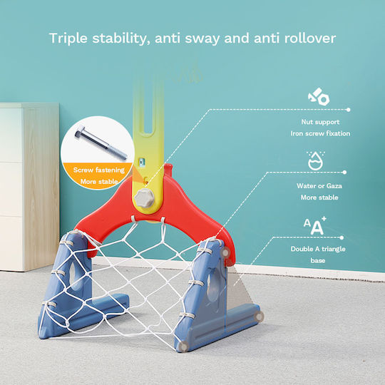 Indoor & Outdoor Basketball Hoop Διαστημόπλοιο με Τέρμα Ποδοσφαίρου Κόκκινη