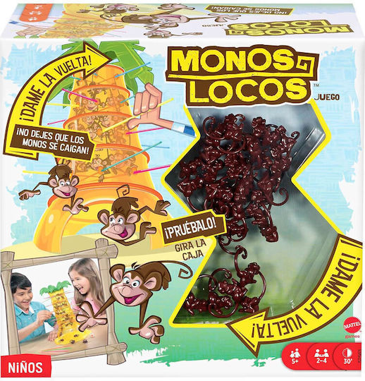 Board Game Monos Locos for 2-4 Players 5+ Years Old (ES) Mattel