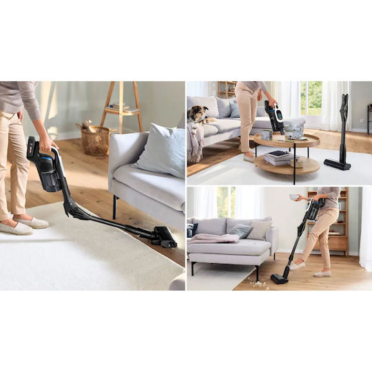 Bosch Unlimited 10 Επαναφορτιζόμενη Σκούπα 2 σε 1 Stick & Χειρός 18V Λευκή