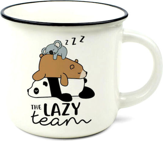 Legami Milano The Lazy Team Becher aus Porzellan Weiß 350ml