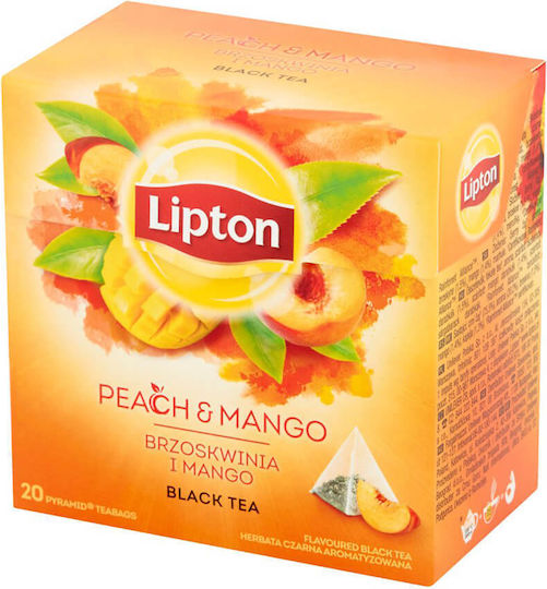 Lipton Μαύρο Τσάι 20 Φακελάκια με Άρωμα Ροδάκινο & Μάνγκο