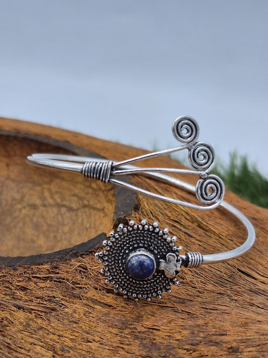 Women's Silver-Plated Lapis Lazuli Bracelet – Adjustable Boho Jewelry Inspiration & Inner Truth