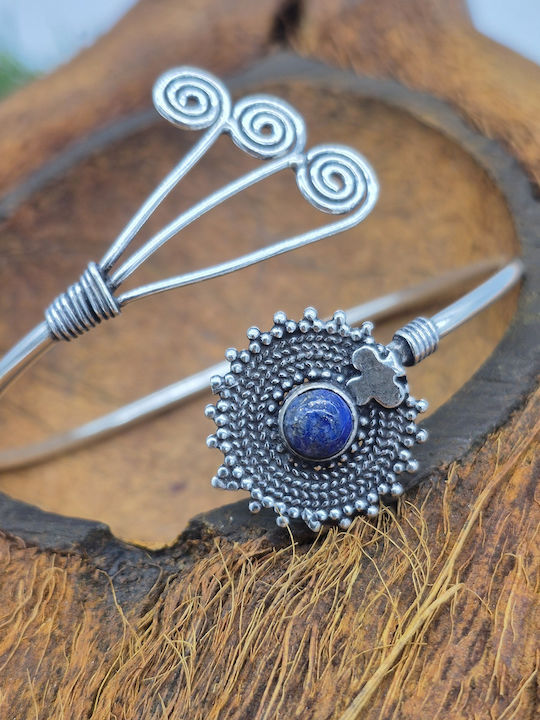 Women's Silver-Plated Lapis Lazuli Bracelet – Adjustable Boho Jewelry Inspiration & Inner Truth