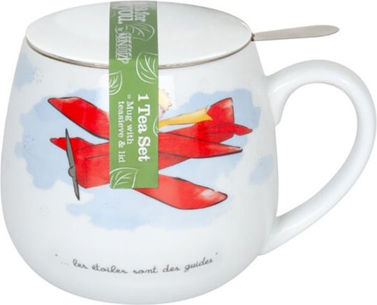 Konitz Mug from Porcelain with Lid White 420ml