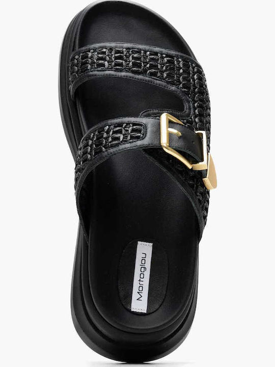Women's Flat Sandals Flatforms in Black Color