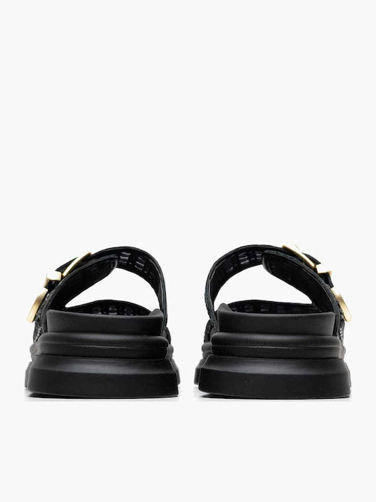 Women's Flat Sandals Flatforms in Black Color