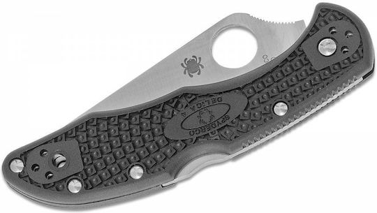 Spyderco Delica Pocket Knife with Locking Mechanism Black in Sheath