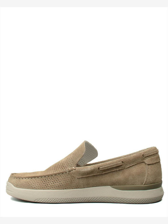 Velour Ανδρικά Loafers σε Καφέ Χρώμα