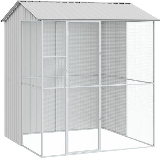 Vidaxl Κλουβί Πουλιών Γκρι 215x210x247 Εκ Χάλυβας Γκρι