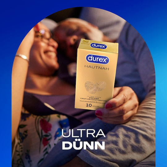 Durex Προφυλακτικά Hautnah 10τμχ 56mm Λεπτά για Φυσική Αίσθηση Natural