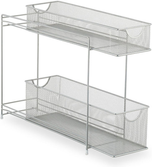 Relaxdays Metallisches Küchenregal für im Schrank 46cm Grau
