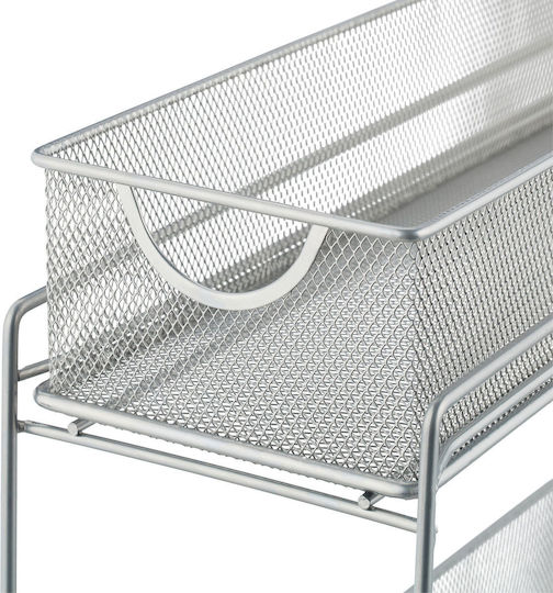 Relaxdays Metallisches Küchenregal für im Schrank 46cm Grau