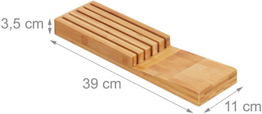 Βάση Μαχαιριών Relaxdays Bamboo Knife Organiser Μπαμπού 5 Θέσεων Natural 10028871