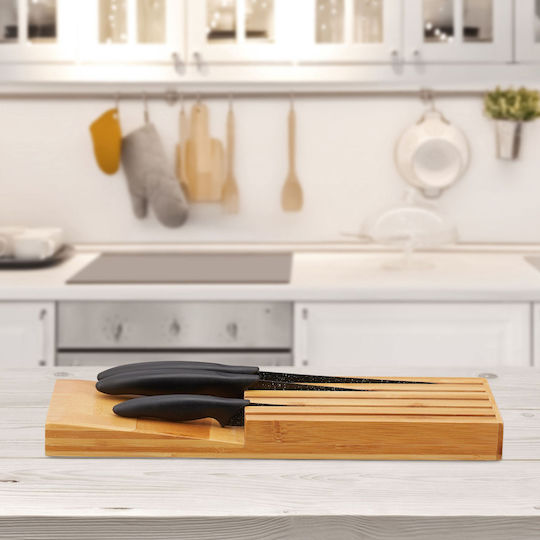 Βάση Μαχαιριών Relaxdays Bamboo Knife Organiser Μπαμπού 5 Θέσεων Natural 10028871