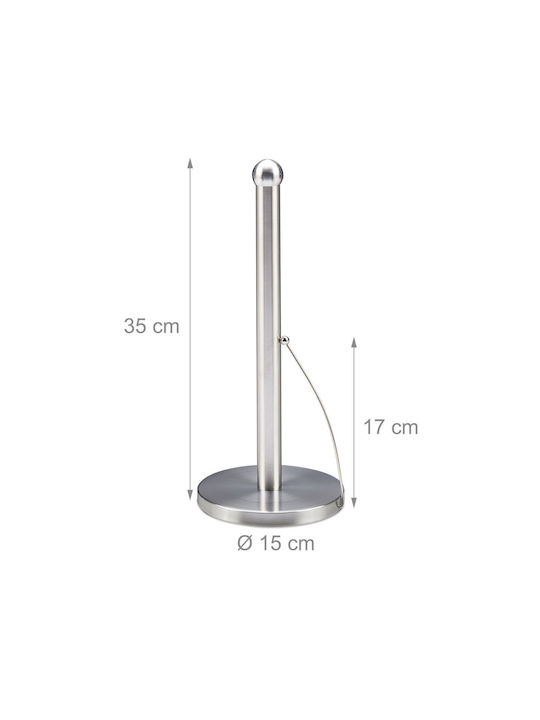 Relaxdays Suport pentru prosoape de hârtie Metalică Gri 35x15cm 10030705