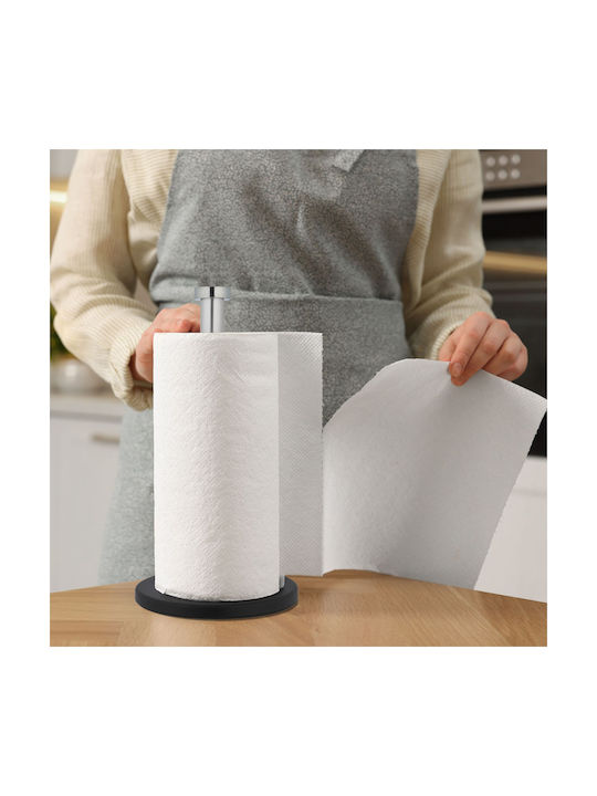Relaxdays Metallic Paper Towel Holder Gray 35x15cm 10043317