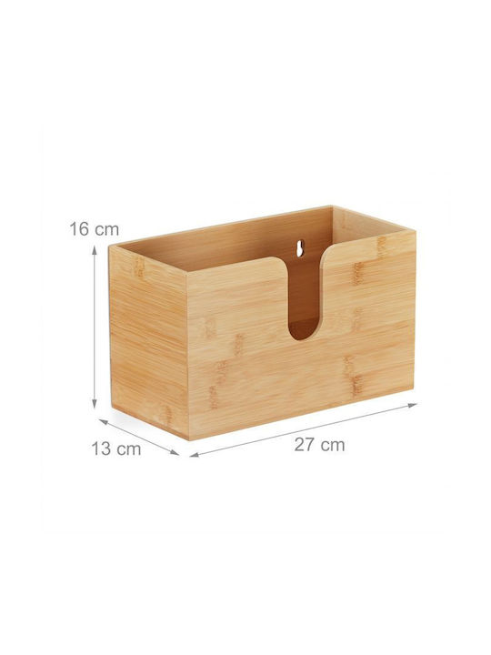 Relaxdays Suport pentru șervețele Lemn Bej 16x27x13cm 10033886