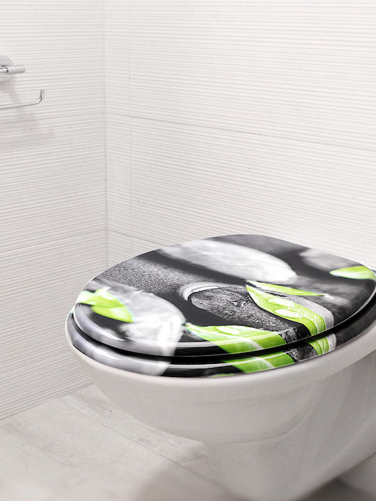 Deuba Toilettenbrille Soft-Close Hölzernes Gray