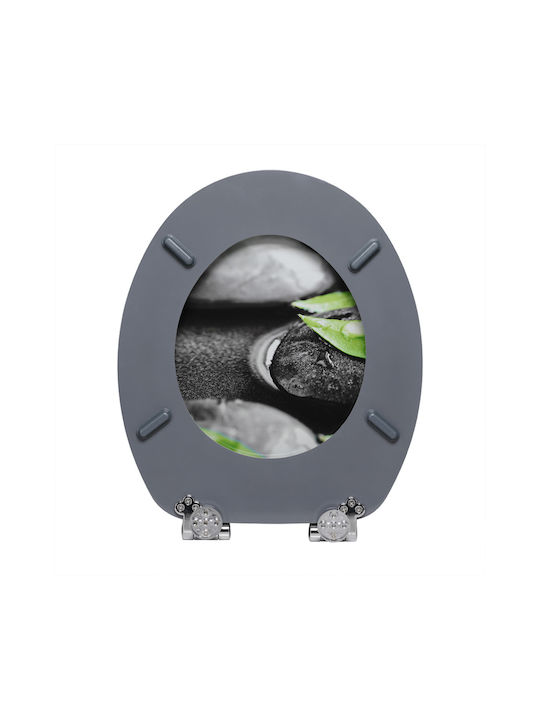 Deuba Toilettenbrille Soft-Close Hölzernes Gray