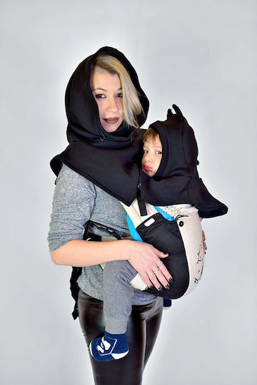 Schwarzer Ergo-Rucksack-Tragesitz für Mama und Baby