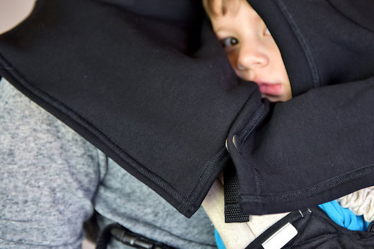 Schwarzer Ergo-Rucksack-Tragesitz für Mama und Baby