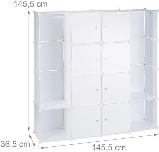 Relaxdays Plastic Storage Case in White Color 145.5x145.5x36.5cm 1pcs