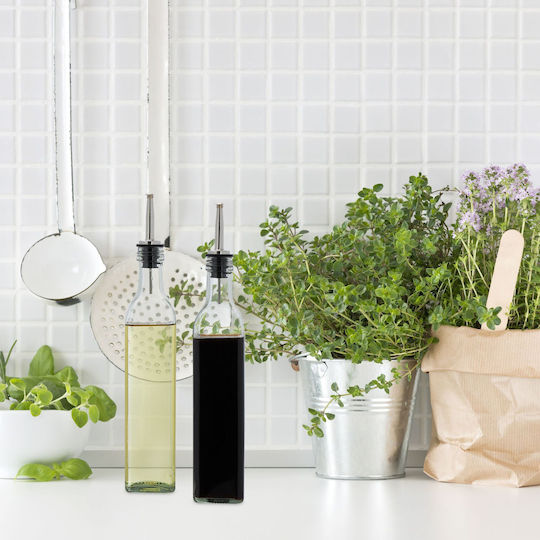 Relaxdays Öl- & Essigspender-Set Glas mit Ausgießer 500ml