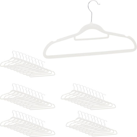 Relaxdays Umeraș pentru Dulap pentru pantaloni Albă 50buc