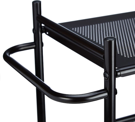 Relaxdays Troleu De Bucătărie Metalic Cu 3 Locuri Negru 50x25x81cm