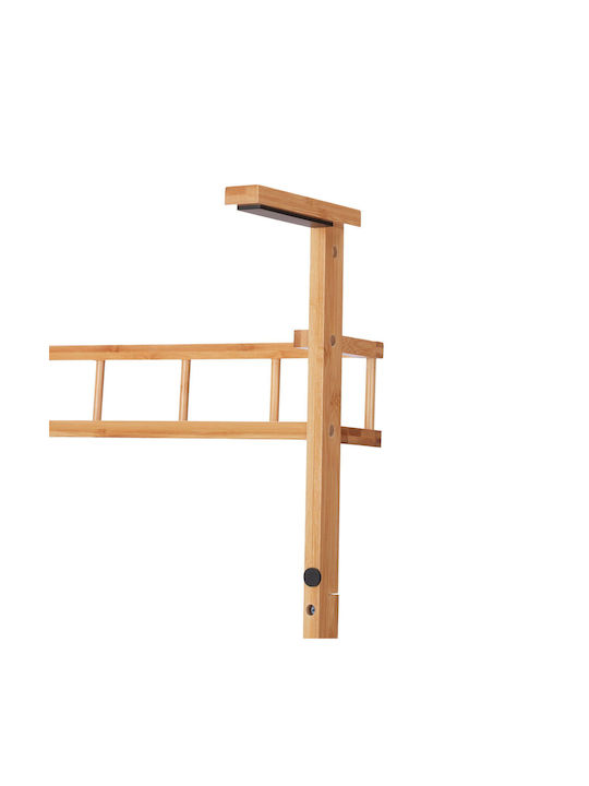 Relaxdays Raft De Bucătărie Din Lemn Cu 3 Locuri Bej 43x24x68cm