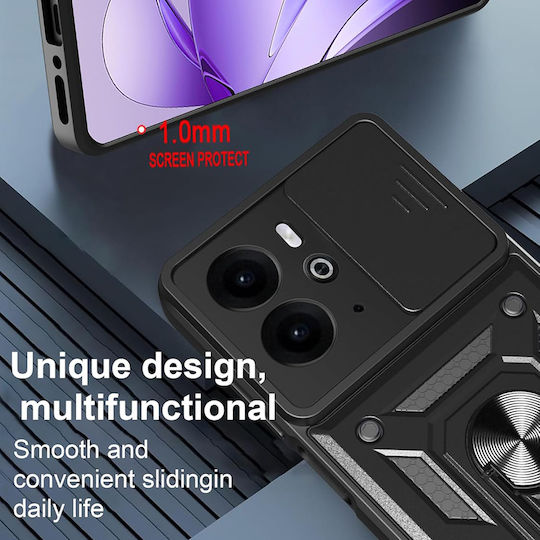 Techsuit Camshield Series Umschlag Rückseite Kunststoff / Silikon Schwarz (Realme 14T)
