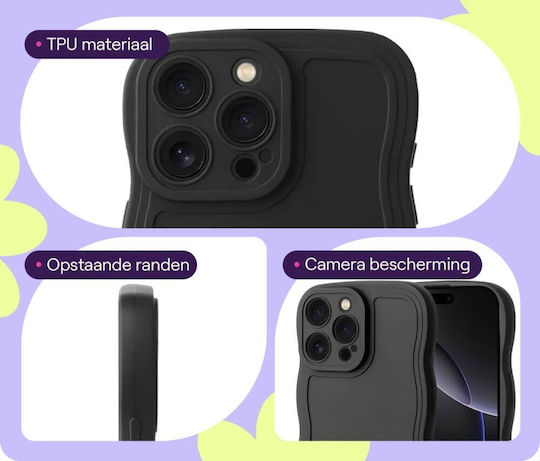 HappyCase Back Cover Σιλικόνης Μαύρο (iPhone 16 Pro)