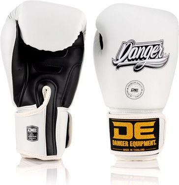 Danger Equipment Boxing Gloves Leather for Match White